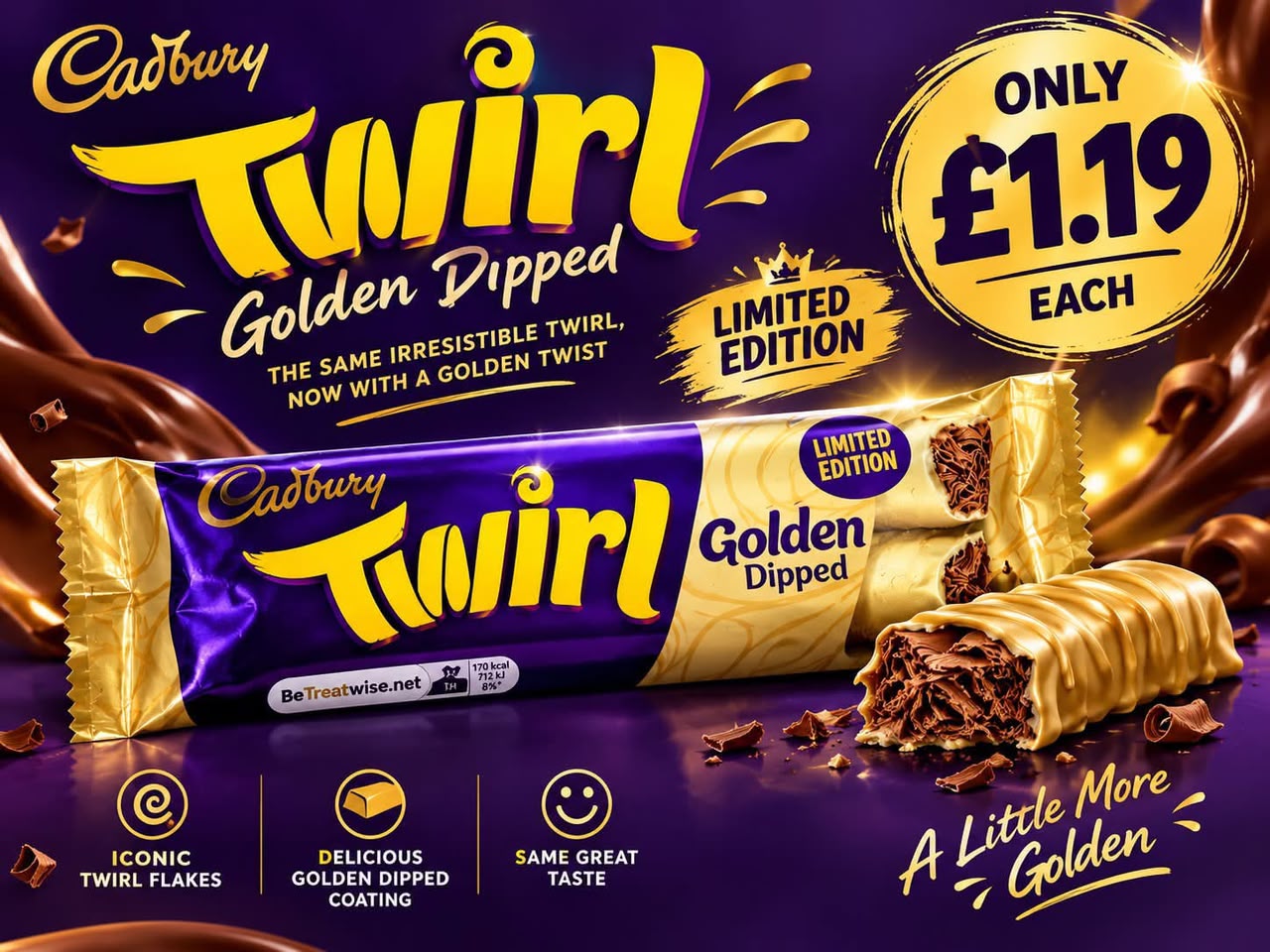 Cadbury Twirl Golden Dipped